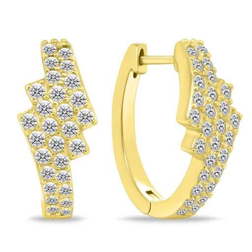 Brilio Silver Pozlacené kruhové náušnice se třpytivými zirkony EA1181Y