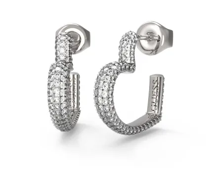 Guess Kruhové náušnice ve tvaru srdce Beloved JUBE05017JWRHT/U