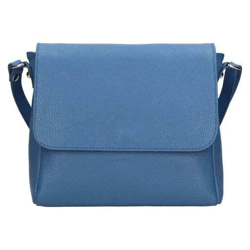 Dámská kožená crossbody kabelka Italia Nikka - modrá
