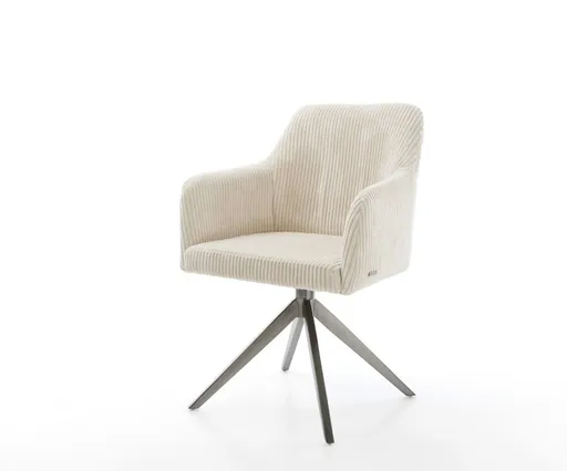 Otočná židle Greg-Flex Cord béžová Křížový rám široký grafitový