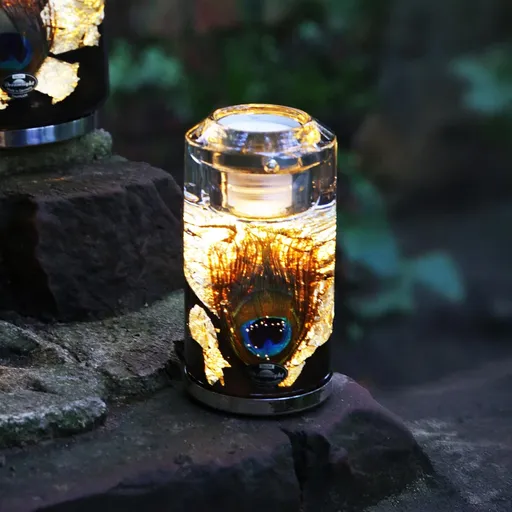 Gilde Skleněný svícen Candela - paví oko, classic