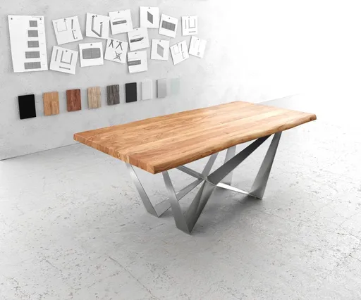 Hrana jídelního stolu 200x100 XL Akácie Přírodní pavouk Plochá