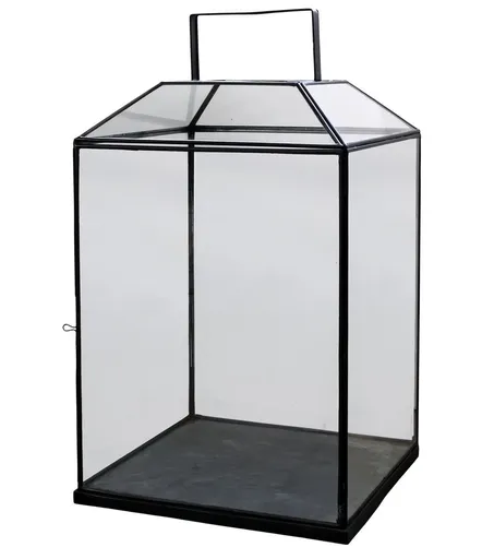 Černá antik kovová lucerna Factory XL - 42*42*72 cm 25067624