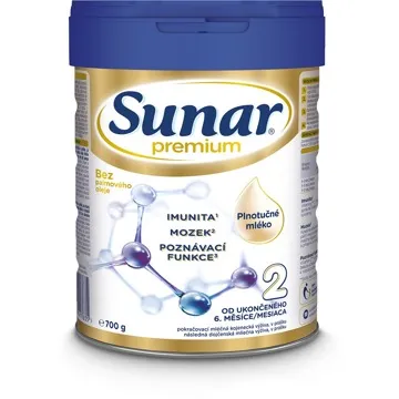 Sunar Premium 2 pokračovací kojenecké mléko 700 g (8592084417635)