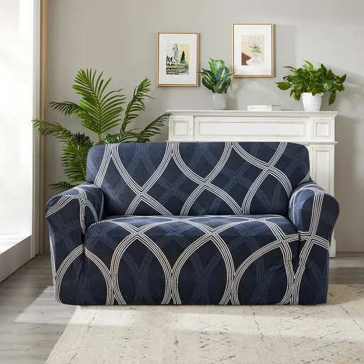 4Home Napínací potah na sedačku Elegant modrá, 190-230 cm + povlak na polštářek zdarma, 190-230 cm