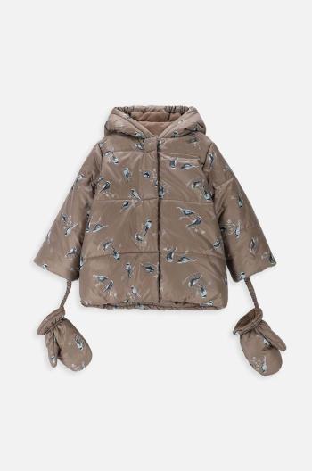 Kojenecká bunda Coccodrillo ZC3152103OGN OUTERWEAR GIRL NEWBORN hnědá barva