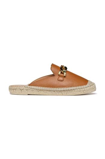 Kožené espadrilky Geox D LAMPEDUSA B hnědá barva, D36V0B00085C6001