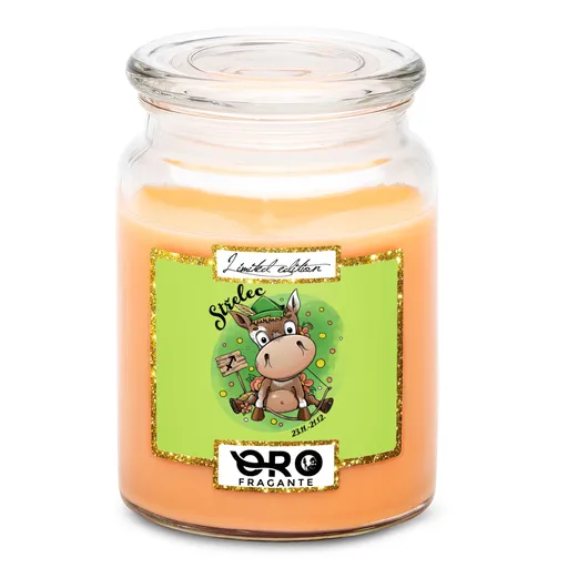 Svíčka Koňská znamení – střelec (Vůně svíčky: Tropické ovoce)