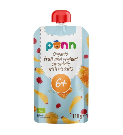 SALVEST Põnn BIO Ovocné smoothie s jogurtem a sušenkami 110 g