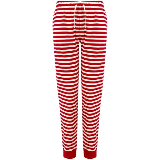SF (Skinnifit) Dámské pyžamové kalhoty se vzorem - Červená / bílá | XL