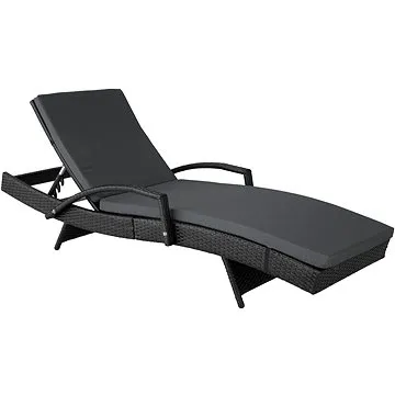 Ratanové lehátko Océane s hliníkovým rámem černé (403145)