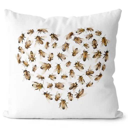 Polštář Včelí srdce (Velikost: 55 x 55 cm)