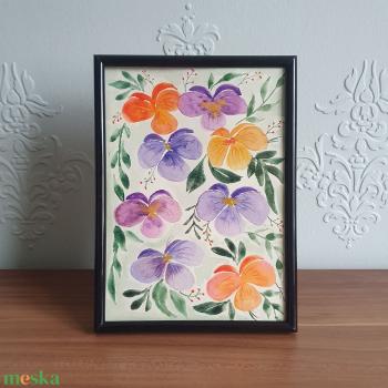 Akvarell festvény keretben • 13 x 18 cm