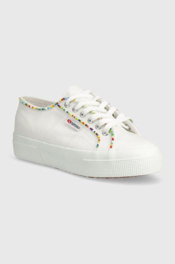 Tenisky Superga 2740 MULTICOLOR BEADS dámské, bílá barva, S4131FW