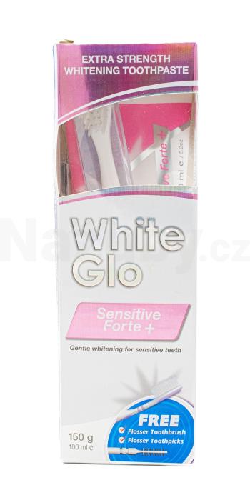 White Glo Sensitive Forte bělicí zubní pasta 100 ml + zubní kartáček