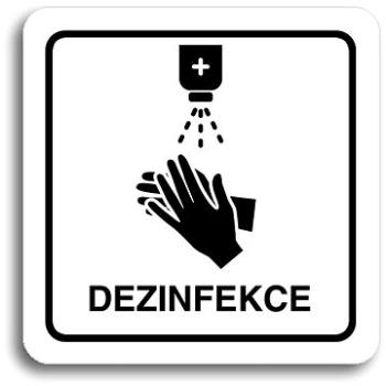 Accept Piktogram "dezinfekce" (80 × 80 mm) (bílá tabulka - černý tisk) (PIKTO.408.BC)