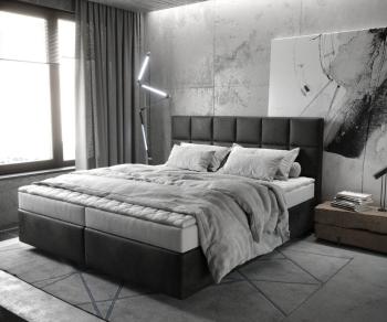 Boxspring postel Dream-Fine 180x200 cm mikrovlákno antracitová