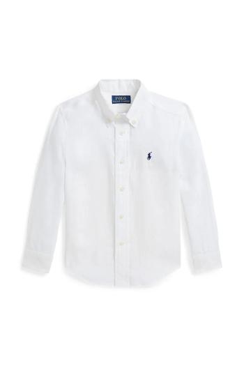 Dětská bavlněná košile Polo Ralph Lauren bílá barva, 322967600003