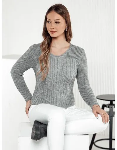 Dámský svetr LAVIRTA světle šedý