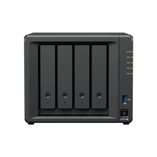 Synology DS425+ DiskStation (4C/CeleronJ4125/2, 0-2, 7GHz/2GBRAM/4xSATA/2xM.2/2xUSB3.2/1xGbE/1x2, 5GbE)