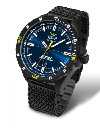 Vostok Europe Almaz Automatic Line NH35A/320C257 - Ocelový řemínek s černou PVD úpravou