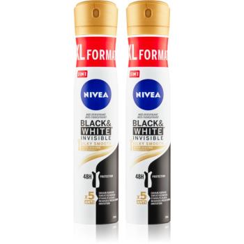 NIVEA Black & White Invisible Silky Smooth antiperspirant ve spreji výhodné balení