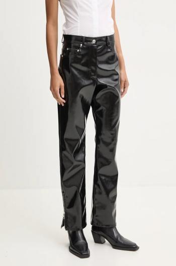 Kalhoty MSGM dámské, černá barva, jednoduché, high waist, 3742MDP08.247800