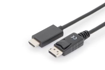 Digitus kabelový adaptér DisplayPort, DP - HDMI typu A, M / M, 2,0 m, s blokováním, DP 1.2_HDMI 2.0, 4K / 60Hz, CE, bl