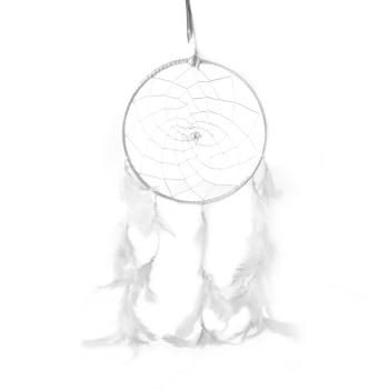 InDecor Bavlnený lapač snov s pierkami biela, 30 x 30 x 90 cm, L