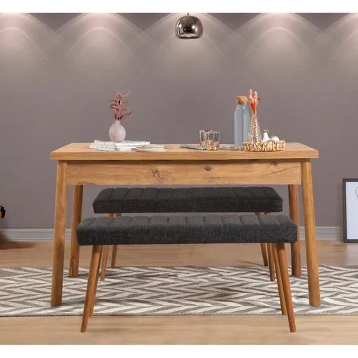 Jídelní set se stolem a lavicí (3 kusy) Costa 1053 - Atlantic Pine, Anthracite