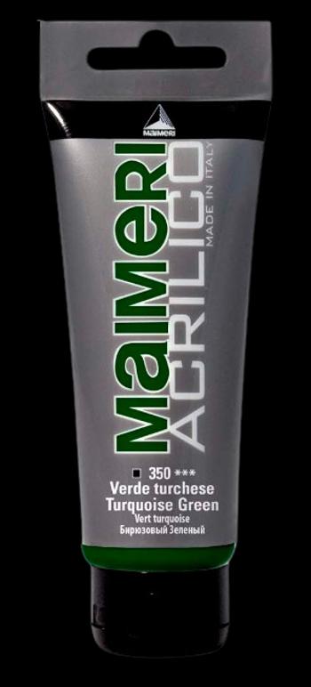 MAIMERI ACRILICO - Akrylové farby 340 - permanent green deep, 0,2 L