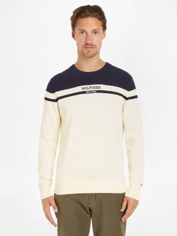 Tommy Hilfiger Colorblock Graphic Svetr Bílá