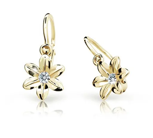 Cutie Jewellery Zlaté dětské náušnice C1993-10-X-1 bílá