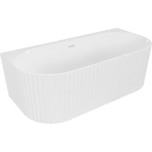 MEXEN/S Sella volně stojící vana nástěnná reliéf 150 x 75, bílá lesk, sifon a přepad bílá 52711507500-20