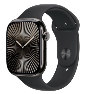 APPLE Watch Series 10 Cellular 42mm Bridlicovo šedý titán s čiernym športovým remienkom M/L