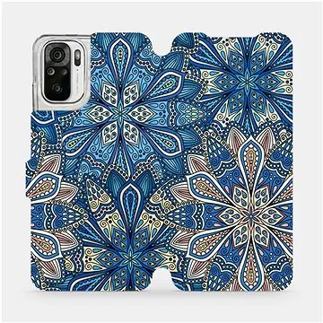 Flipové pouzdro na mobil Xiaomi Redmi Note 10 - V108P Modré mandala květy (5903516658961)