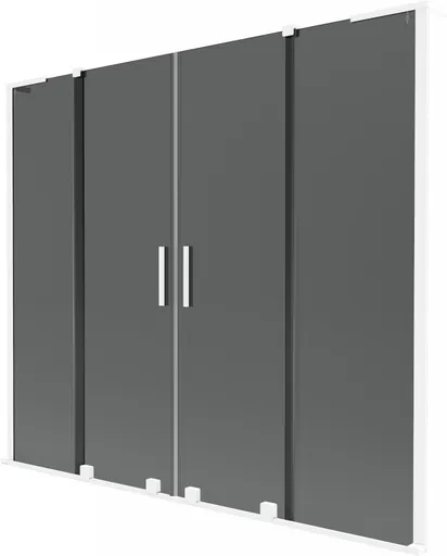 MEXEN/S Velar L Duo dvoukřídlá posuvná vanová zástěna 200 x 150, grafit, bílá 896-200-003-42-20