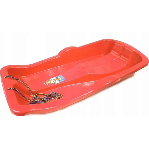 Boby Karol plastové na sníh bez brzd červené