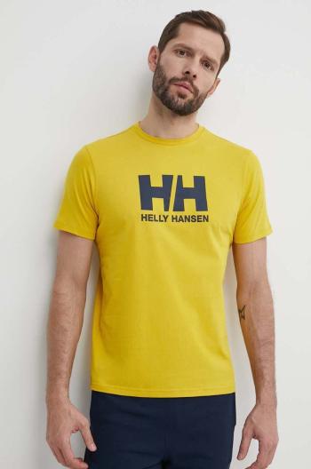 Bavlněné tričko Helly Hansen bílá barva, s aplikací