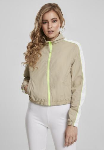 Urban Classics Ladies Short Piped Track Jacket concrete/electriclime - XS