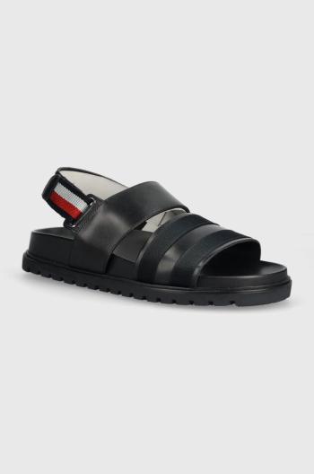 Kožené sandály Tommy Hilfiger ELEVATED STRAPPY SANDAL pánské, tmavomodrá barva, FM0FM05008