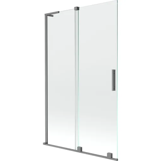 MEXEN/S Velar L dvoukřídlá posuvná vanová zástěna 110 x 150, transparent, grafit metal 896-110-003-01-95