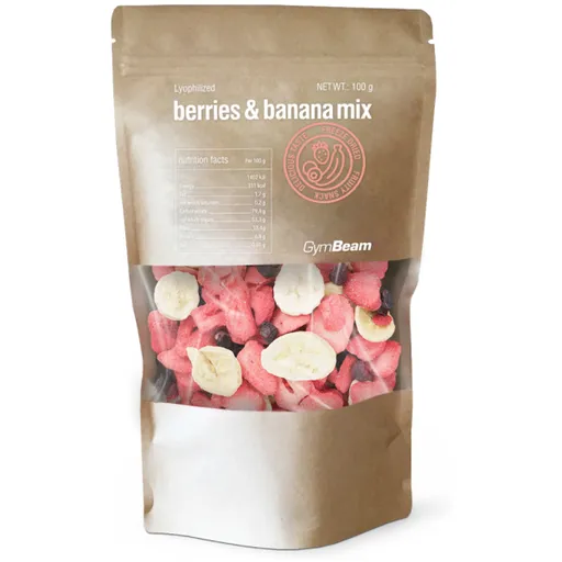 GymBeam LYOFILIZOVANÉ BOBULE A BANÁN 100 G Snack, , velikost 100 G