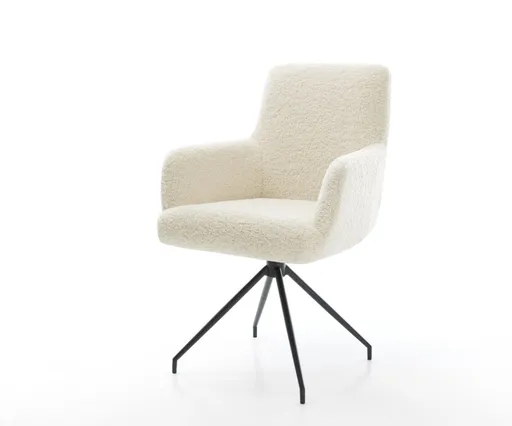 Jídelní židle Heira-Flex s područkami plyšový manšestr béžová