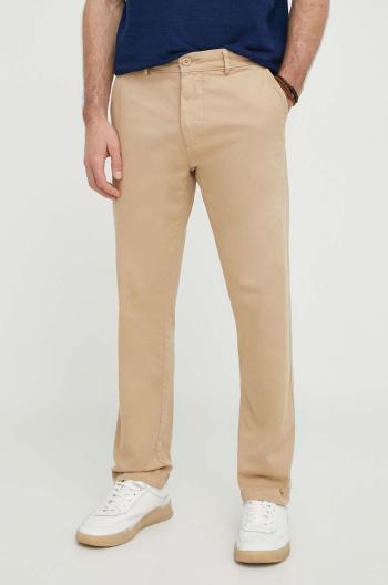 Kalhoty Pepe Jeans SLIM CHINO pánské, béžová barva, přiléhavé, PM211655