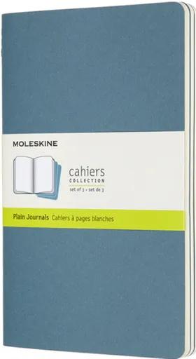 Sešity Moleskine Cahier, L, čisté, 3 ks - tm. tyrkysové