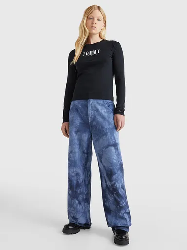 Tommy Jeans dámské černé triko DW0DW14379 XL