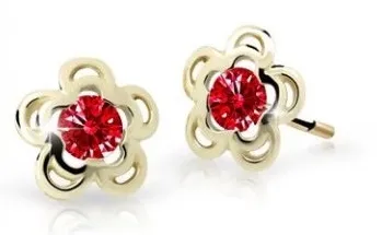 Cutie Jewellery Půvabné zlaté dětské náušnice C2204-30-X-1 červená