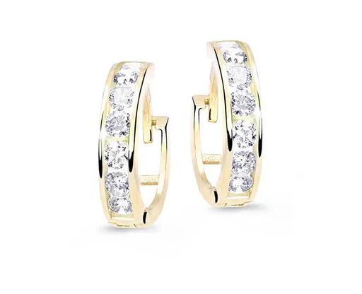 Cutie Jewellery Slušivé dětské náušnice ze žlutého zlata C3345-80-X-1 bílá
