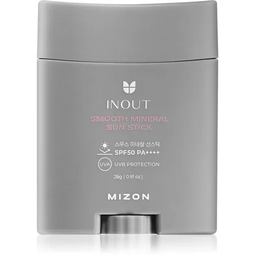 Mizon Inout Smooth Mineral Sun Stick minerální ochranný krém na obličej a citlivé partie v tyčince SPF 50+ 26 g